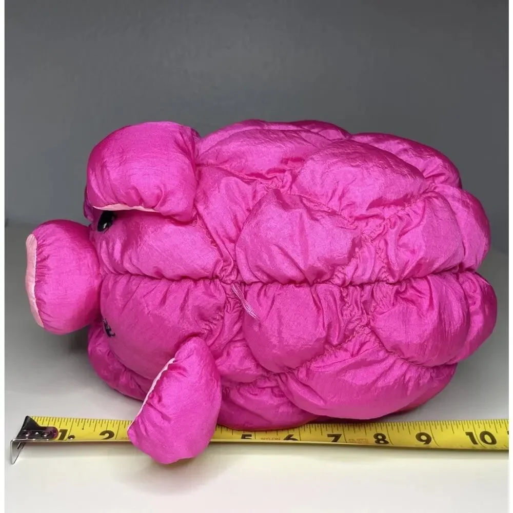 Vintage 1991 Commonwealth Hot Puffs Pink Pig Parachute Plush 10” Puffalump Neon